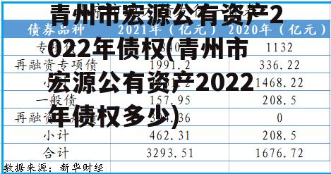 青州市宏源公有资产2022年债权(青州市宏源公有资产2022年债权多少)